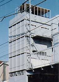 フィルター式＋溜め室集塵機設置例